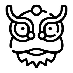 dragon head line icon