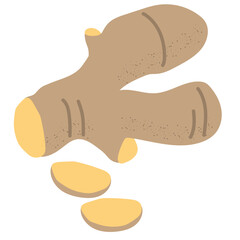 Ginger illustration with slices