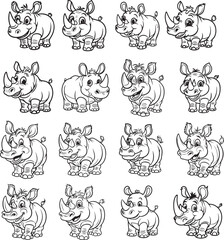 Rhinoceros logo illustration vector art silhouette