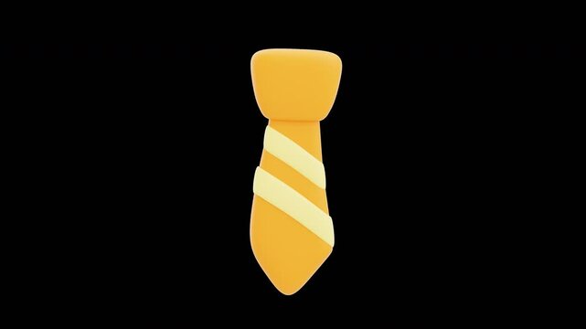 3D Animation of Classic Silk Tie | Alpha Channel