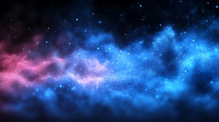 Naklejka premium Abstract Blue and Pink Cosmic Dust Clouds