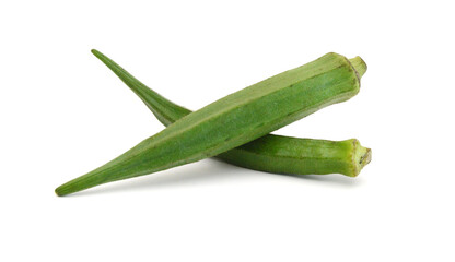 Fresh okra isolated on a white background
