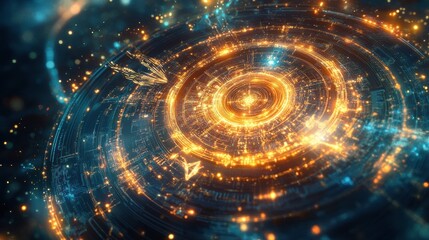 A hyper-advanced quantum computer manipulating time, with glowing circuits and intricate designs