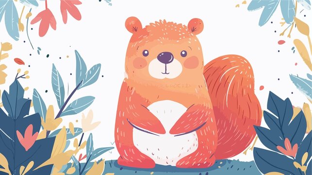 Adorable Squirrel Xerus Vector Illustration