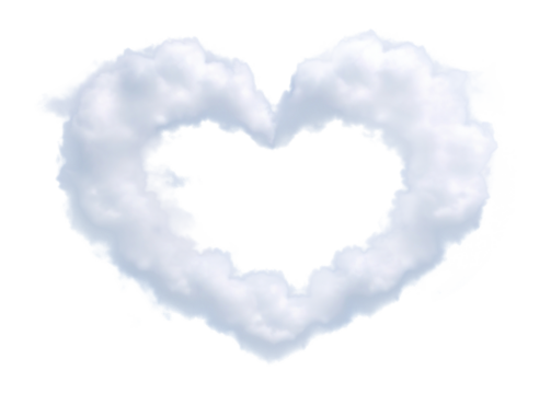 PNG Heart-shaped cloud sky nature blue. - Powered by Adobe