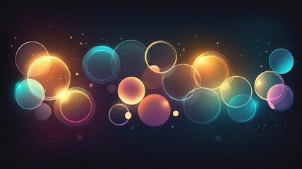 Luminous abstract bokeh, soft glowing circles fading into a dark background.