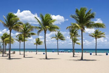 Obraz premium Tropical Beach Paradise with Palm Trees