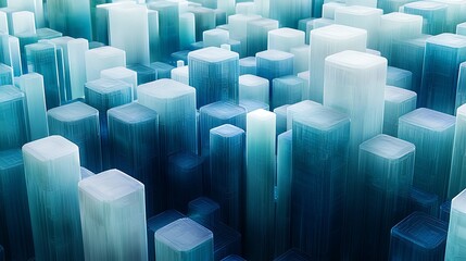 Fototapeta premium Abstract city skyline, digital architecture, data visualization, futuristic urban landscape, background for technology.