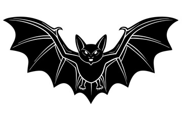 Obraz premium Flying Bat Silhouette with Outstretched Wings