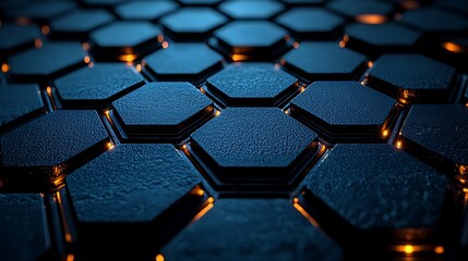 Obraz premium Abstract hexagonal dark blue tech background.