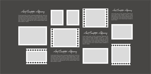 Pictures or photos frame collage. comics page grid layout abstract photo frames and digital photo wall template