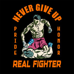 Obraz premium illustration vector kick boxing muay thai poster style 