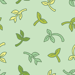 Bunch of Sprout Vector Seamless Pattern illustration Design