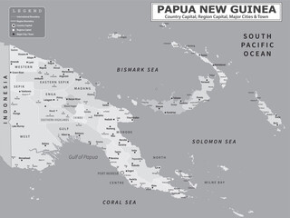 Fototapeta premium Australian Countries Geography Political map. Political map of country with capital, province or state capital, major cities and town.