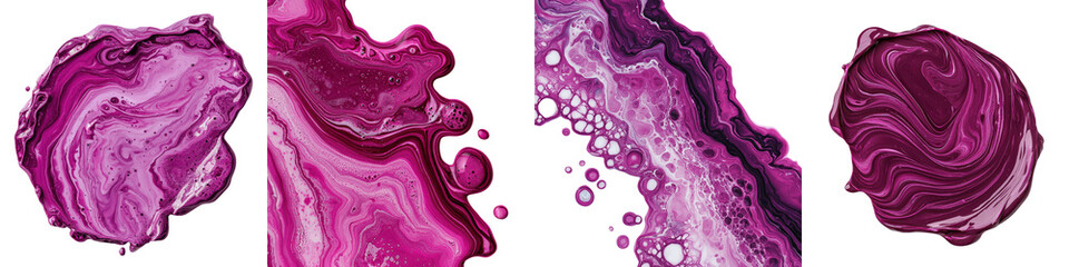 Fototapeta premium Captivating abstract fluid art formations in vibrant shimmering shades of fuchsia resembling marbled agate or geode textures with a mesmerizing