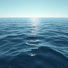 Fototapeta premium Calm ocean surface with sunlight reflection. (1)