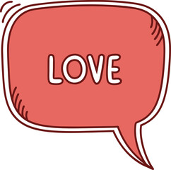 Cute Cartoon Speech Bubble with LOVE