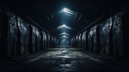 Mysterious Dark Corridor: Exploring an Abandoned Industrial Structure