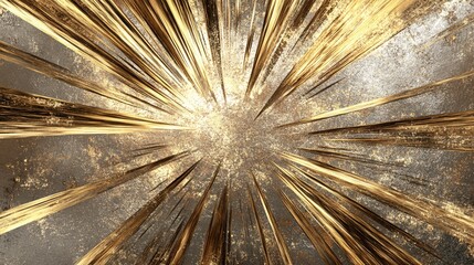 Golden Rays Burst Abstract Textured Background