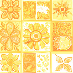 Fototapeta premium Creative 2D Doodle Floral Illustrations for wallpaper, card, tile