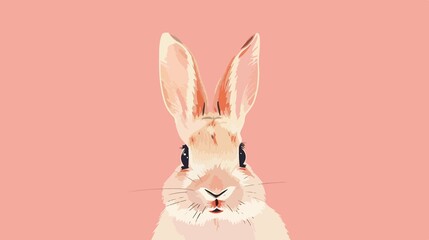 Obraz premium Adorable Cartoon Rabbit Face Sketch for Graphic Design Projects