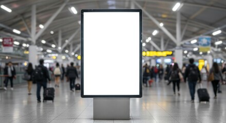 Bus station billboard with blank copy space screen for your advertising text message or promotional content