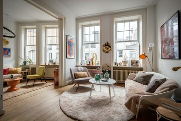 Fototapeta premium living room with fireplace