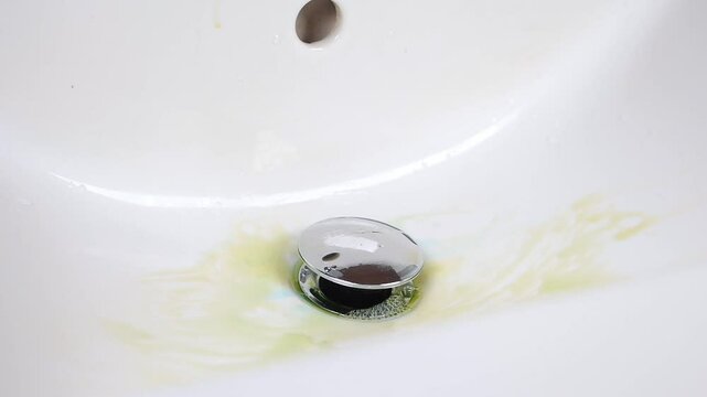 Cleaning a dirty bathroom sink