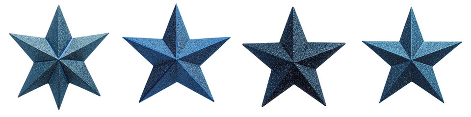 Obraz premium Set of four navy blue geometric star shapes in a minimalist stylized design These abstract star graphics make a sophisticated premium decorative element for backgrounds patterns icons and more