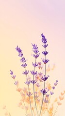 Obraz premium A minimalist design with a soft yellow and lavender gradient background, perfect for displaying a Mother is Day gift.