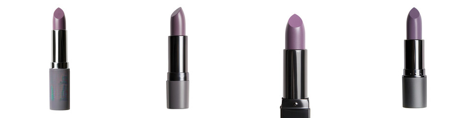 Obraz premium Elegant purple lipstick tube against a clean white background This cosmetic product is perfect for beauty fashion and makeup themed imagery and design