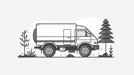 Obraz premium Delivery Service Truck Icon Isolated Flat Vector Illustration