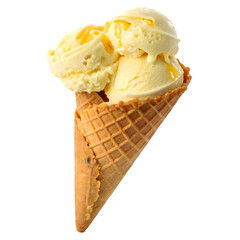 Highly realistic advertising photo of strawberry ice cream isolated on transparent background 