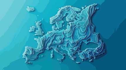 Obraz premium Geography Map Design of Europe Continent with Degraded Lines