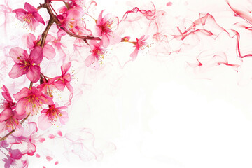 Naklejka premium PNG Cherry blossoms flowers pink illustration.