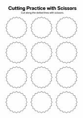 Fun and engaging cutting practice worksheets for kindergarten! Boost fine motor skills with simple shapes, lines, and patterns. Perfect for beginners and young learners.