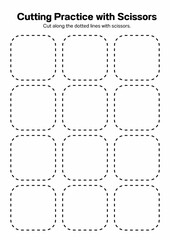 Fun and engaging cutting practice worksheets for kindergarten! Boost fine motor skills with simple shapes, lines, and patterns. Perfect for beginners and young learners.
