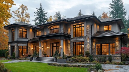 Luxurious Mansion in Autumnal Setting