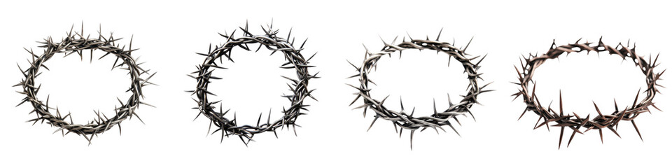 Symbolic Crown of Thorns with Spiky Branches in Dark Gothic Style Representing Suffering Grief and Sacrifice in Christian Faith and Beliefs