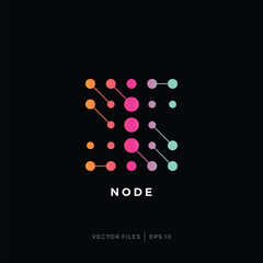 simple initial S logo design with node dots