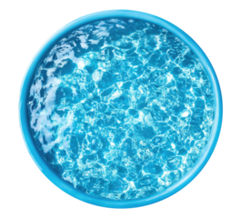 Round rubber pool isolated on transparent background, top view