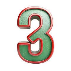 Fototapeta premium The number is written in red and green colour on white background