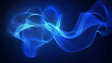 Obraz premium Abstract blue background data technology glowing lines for banners, posters and social media.