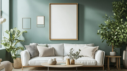 modern living room design sage green walls
