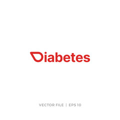 simple diabetes wordmark logo design