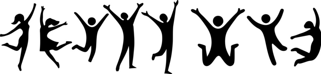 Happy Person Silhouette Vector Illustration Set - Joyful and Dynamic Designs