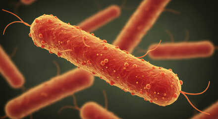 3D Illustration of Lactobacillus Bacteria, Beneficial Probiotics in Human Intestine and Yoghurt Production