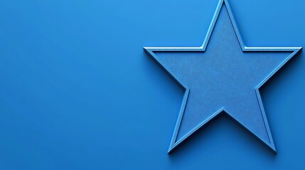Obraz premium A Blue Embossed Star on a Blue Background