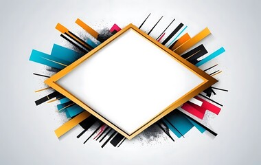 Abstract Gold Frame Colorful Design Background