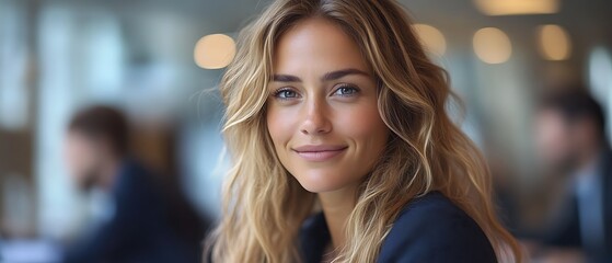 Fototapeta premium Portrait of a smiling blonde woman.